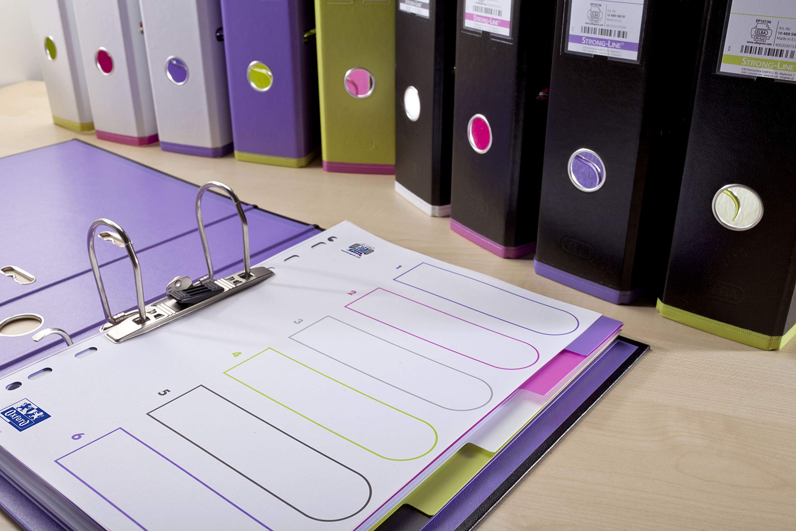DY.2ten 8 vellen van kunststof, register A4, scheidingswand, 4-gaats planner, indexformaat voor school, kantoor, map, organisatie van documenten (29 x 21 cm, gekleurd