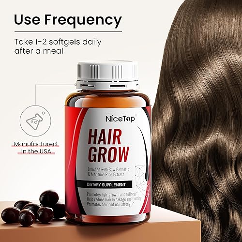 Miniatura 2 de Suplemento para el crecimiento del cabello, apoyo para el cuidado del cabello para fortaleza, crecimiento de espesor, con biotina, vitamina A, C, E,