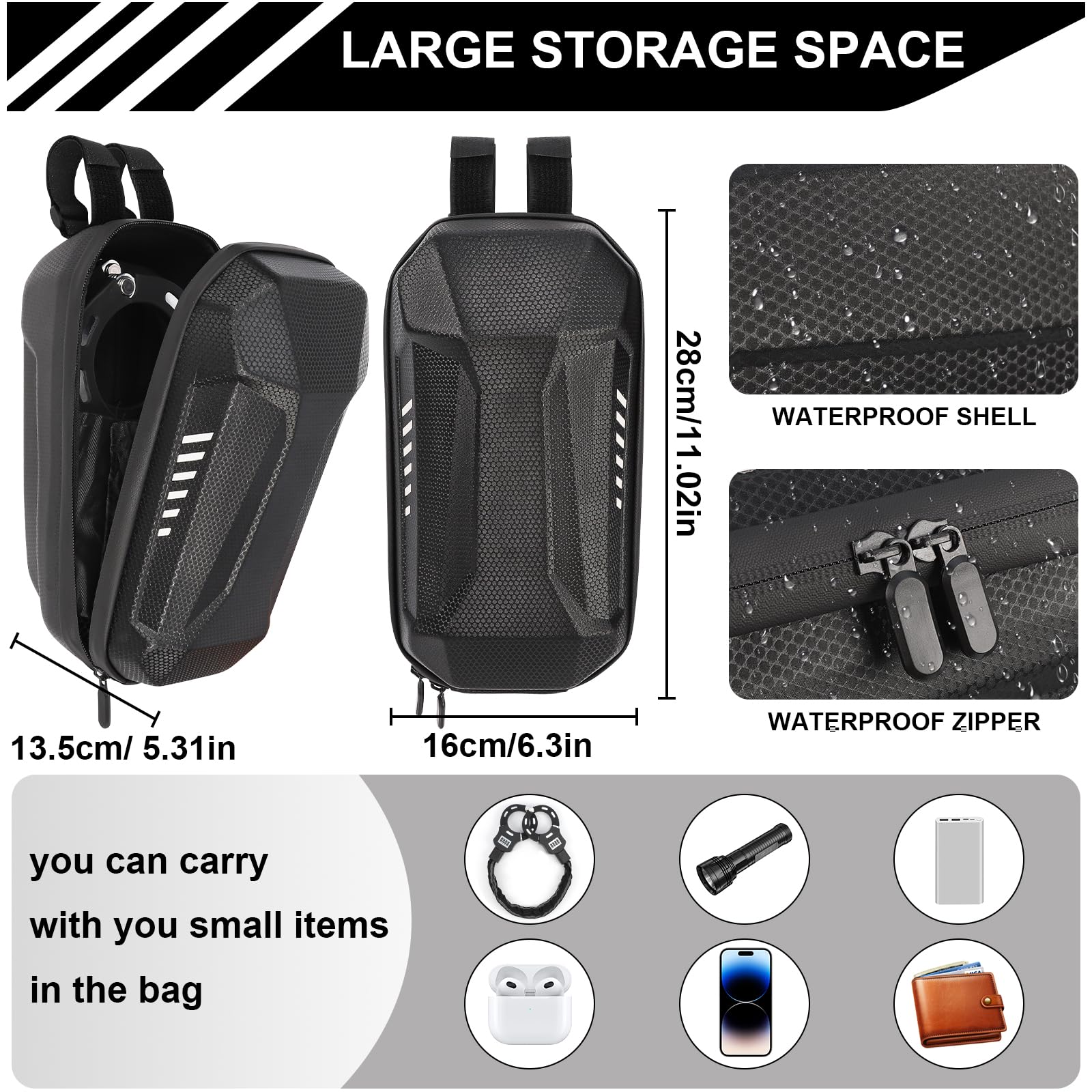GuKKK Antifurto Monopattino Elettrico, 72cm Lucchetto Bicicletta Antifurto, Serrature Antifurto per Biciclette Elettriche, E Scooter, Lucchetti a Catena Con Chiave e Borsa Impermeabile