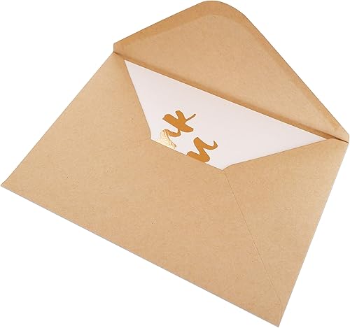 Miniatura 5 de CHRIZ.Z Tarjeta de agradecimiento – Tarjeta texturizada blanca con letras doradas con 1 sobre de papel kraft – 5 x 7 pulgadas en blanco en el