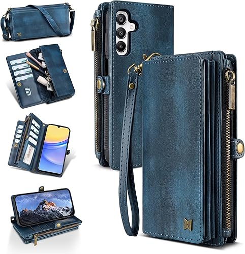 QIXIU Compatible with Samsung Galaxy A16 Wallet Case,RFID Blocking PU Leather Ph
