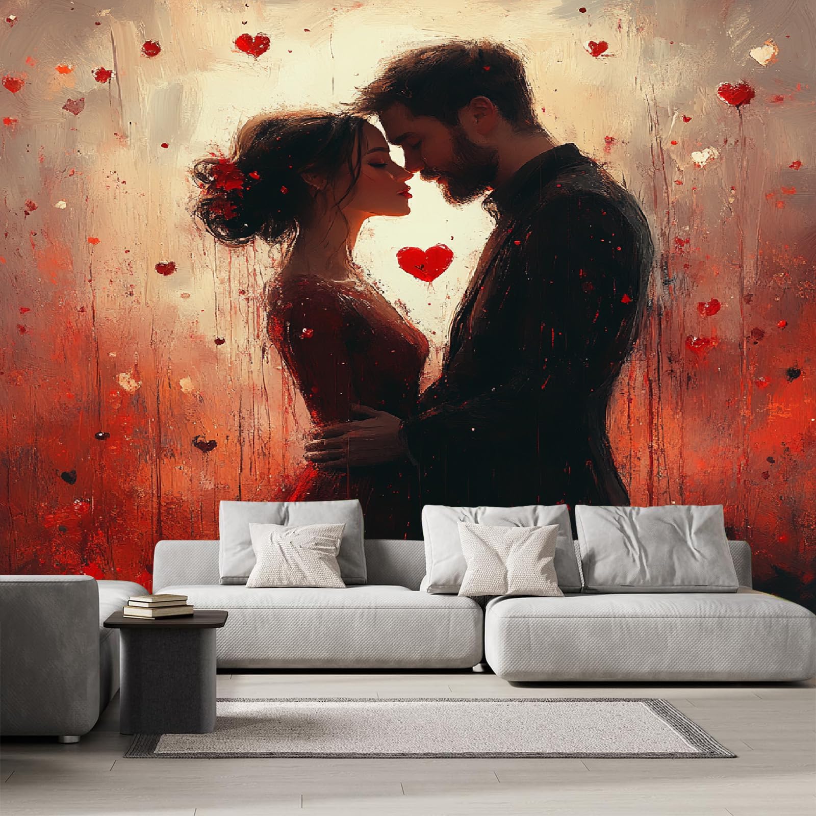 Papier Peint Panoramique Couple 300x230cm Grand Poster Mural Romantique Intissé