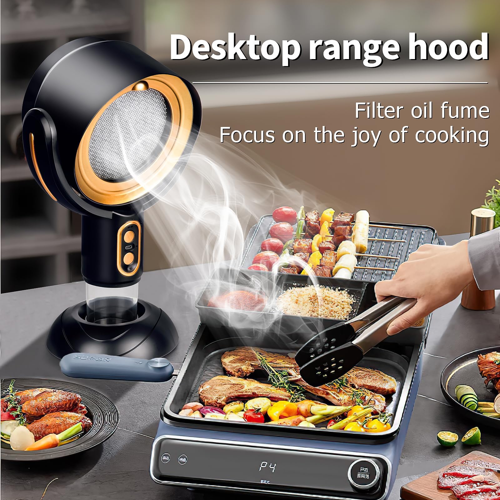 oiakus Ventilateur de Bureau, hotte de Cuisine Portable, Ventilateur de Conduit de 15,2 cm avec Tuyau de 2 m, pour Cuisine, Maison, Garage, Salle de Bain