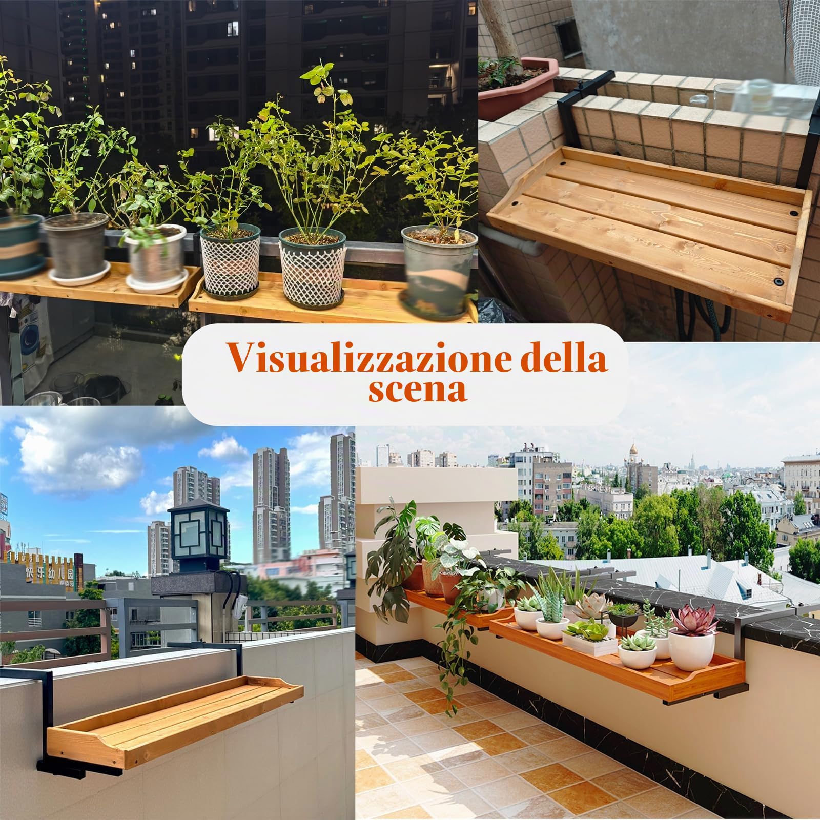 Tavolo da Balcone Sospeso,Tavolo da Appendere Ringhiera,Tavolino Sospeso da Balcone Salvaspazio,Tavolo da Appendere alla Ringhiera del Balcone,Stabile Costruzione,per Piccoli Spazi