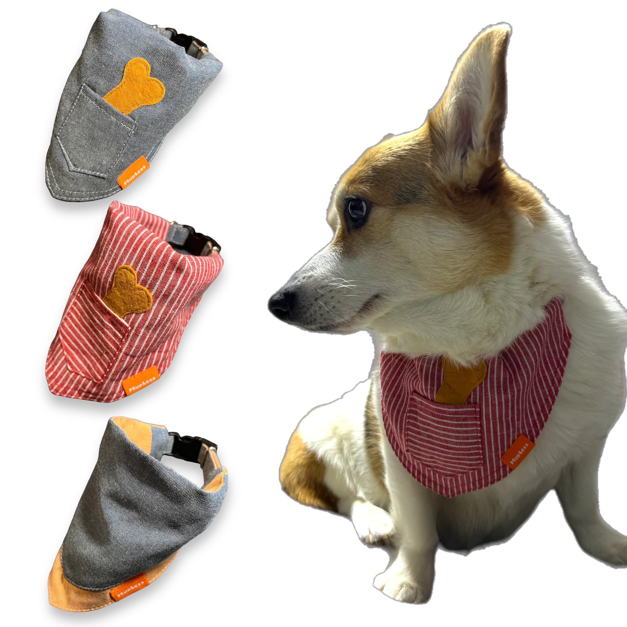 MUDLESS Dog Bandana Neckerchief, Breathable Dog Scarf Accessories - Image 2