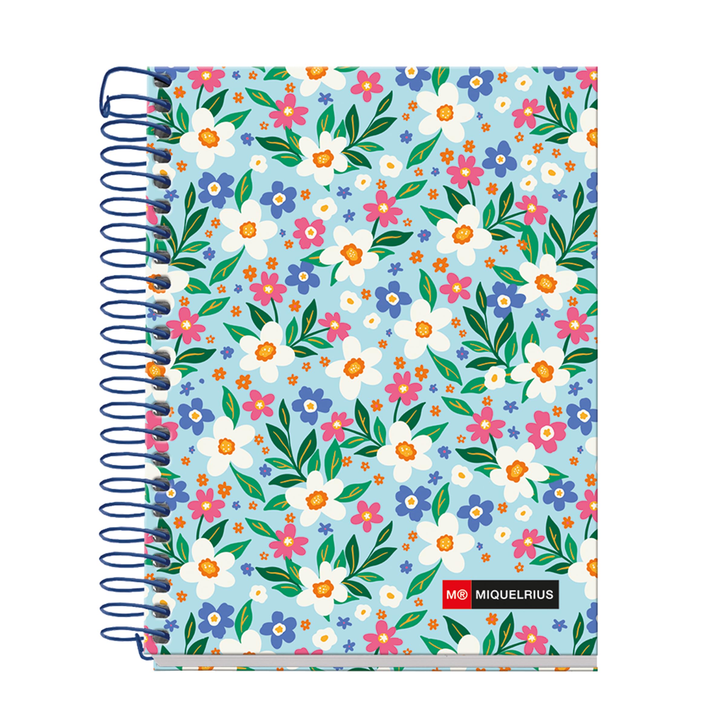 Miquelrius - Cahier A6 petits carreaux 5 mm, 120 feuilles microperforées 4 couleurs multi-matières, papier opaque 70 g/m², couverture carton extra rigide, spirale, Sans perforations, Sweet Soul