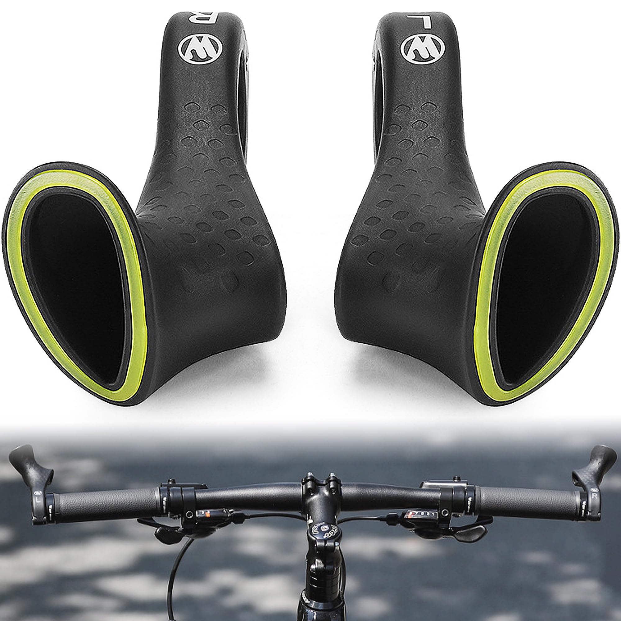 1 paio di scoiattoli interni per manubrio bicicletta, manubrio della bicicletta, estremità del manubrio della bicicletta, parti ergonomiche antiscivolo MTB per manubrio da 21,8 – 22,2 mm, prolunga