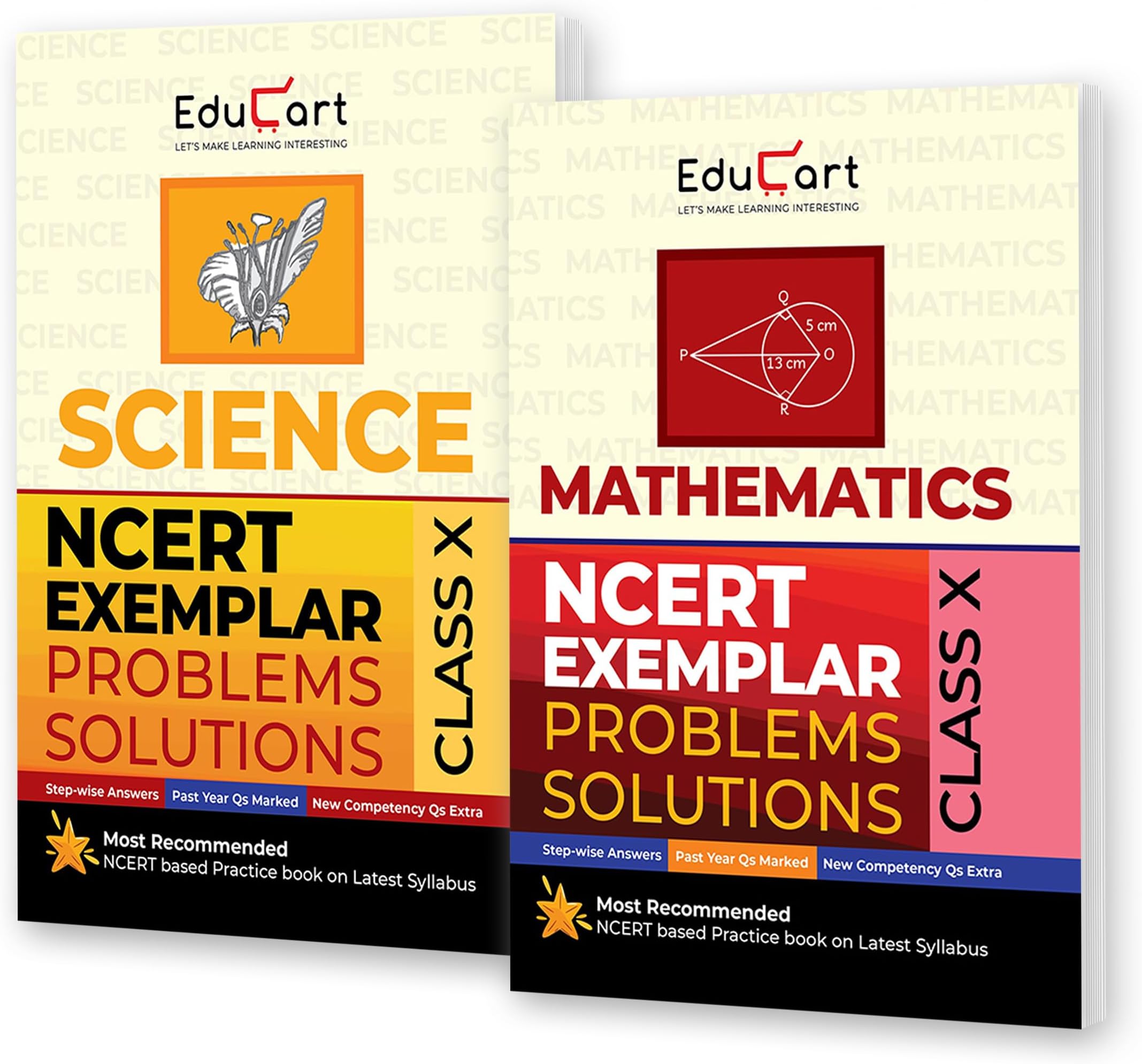 Educart NCERT Exemplar Class 10 Science & Mathematics 2026 Problems Solutions (For 2026-27 Board Exam)