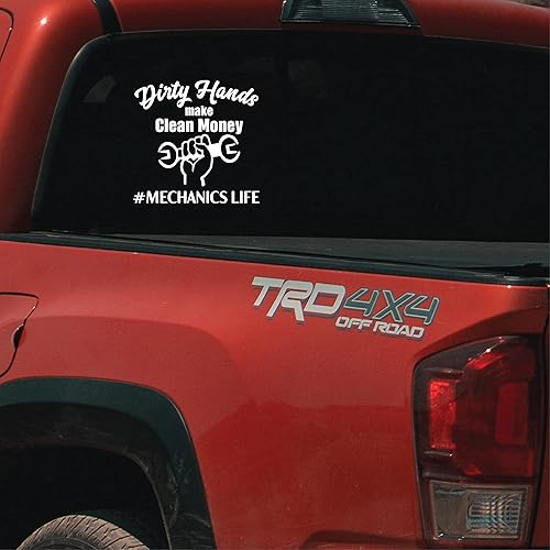 Miniatura 2 de Calcomanía de Mechanic Life - Vinilo Dirty Hands Make Clean Money Sticker para automóvil, camión y camioneta - Uso en interiores y exteriores para