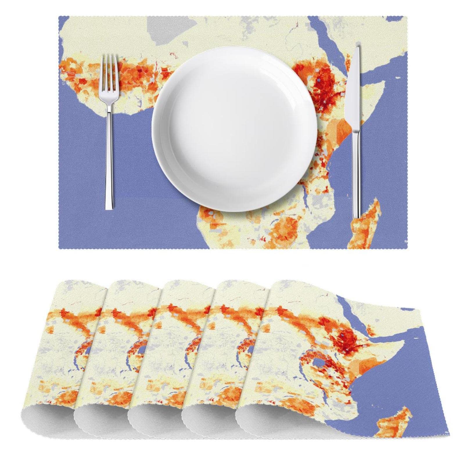 Sunwer Kwanzaa Platzsets Aus Leinen – 4 Stück, 30x45 Cm, Festliche Tischdeko