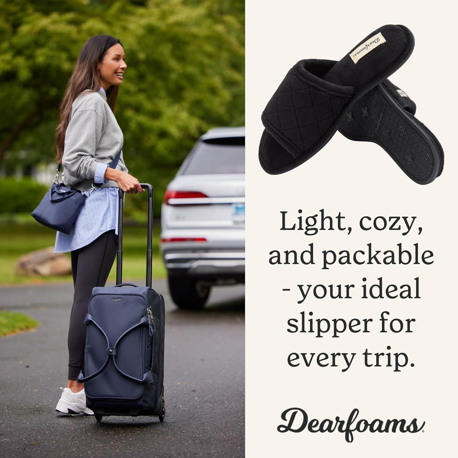 Dearfoams womens Slipper Memory Foam Summer House Shoe Beatrice Terry Slide - Image 4