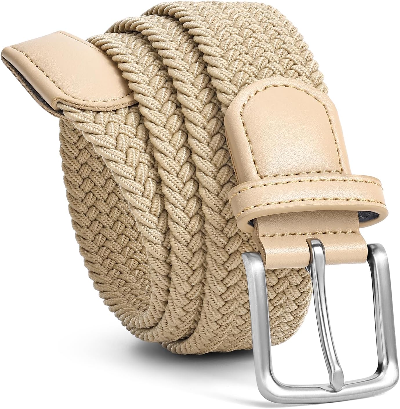 BELTROAD Elastic Braided Belt Men - Multicolored Woven Belt for Golf Work Casual, Stretch Comfort for Jeans Pant Shorts