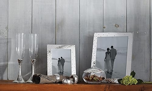 Miniatura 7 de nambe Dazzle - Marco de fotos de 5 x 7 pulgadas, marco de fotos con vidrio templado, diseño vintage y contemporáneo, exhibición de mesa para