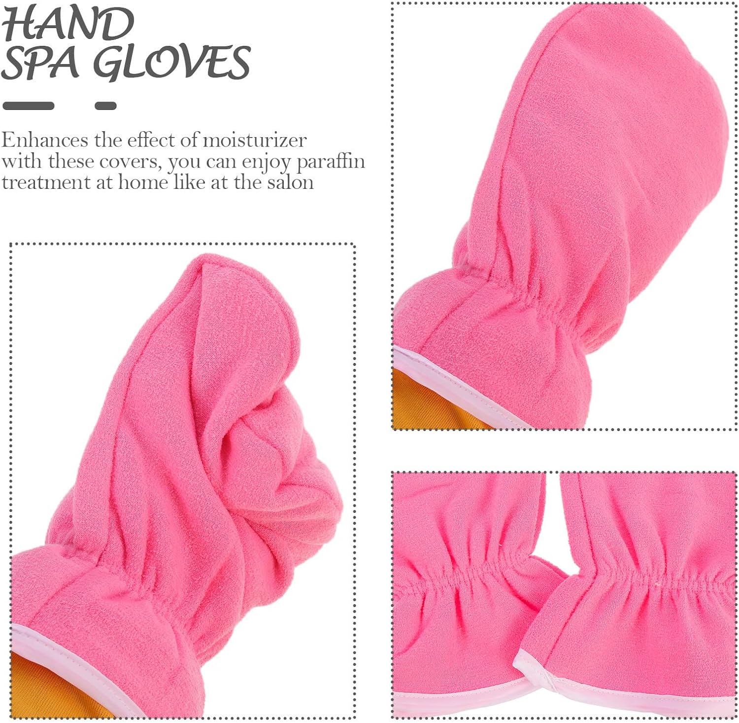 3 Pairs Hand Spa Gloves, Elastic Opening Lint Polyester