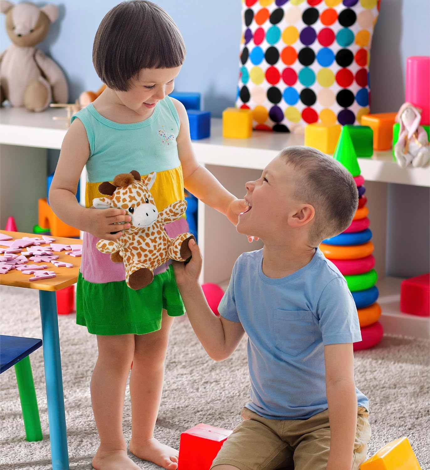 DolliBu Giraffe Plush - Super Soft Stuffed Animal, Cute Wildlife Animal Plush, Adorable Fluffy Stuffed Animal for Boys and Girls, Stuffed Zoo Animals Plush Gift for Babies, Kids, Adults - 6 Inches - Image 6