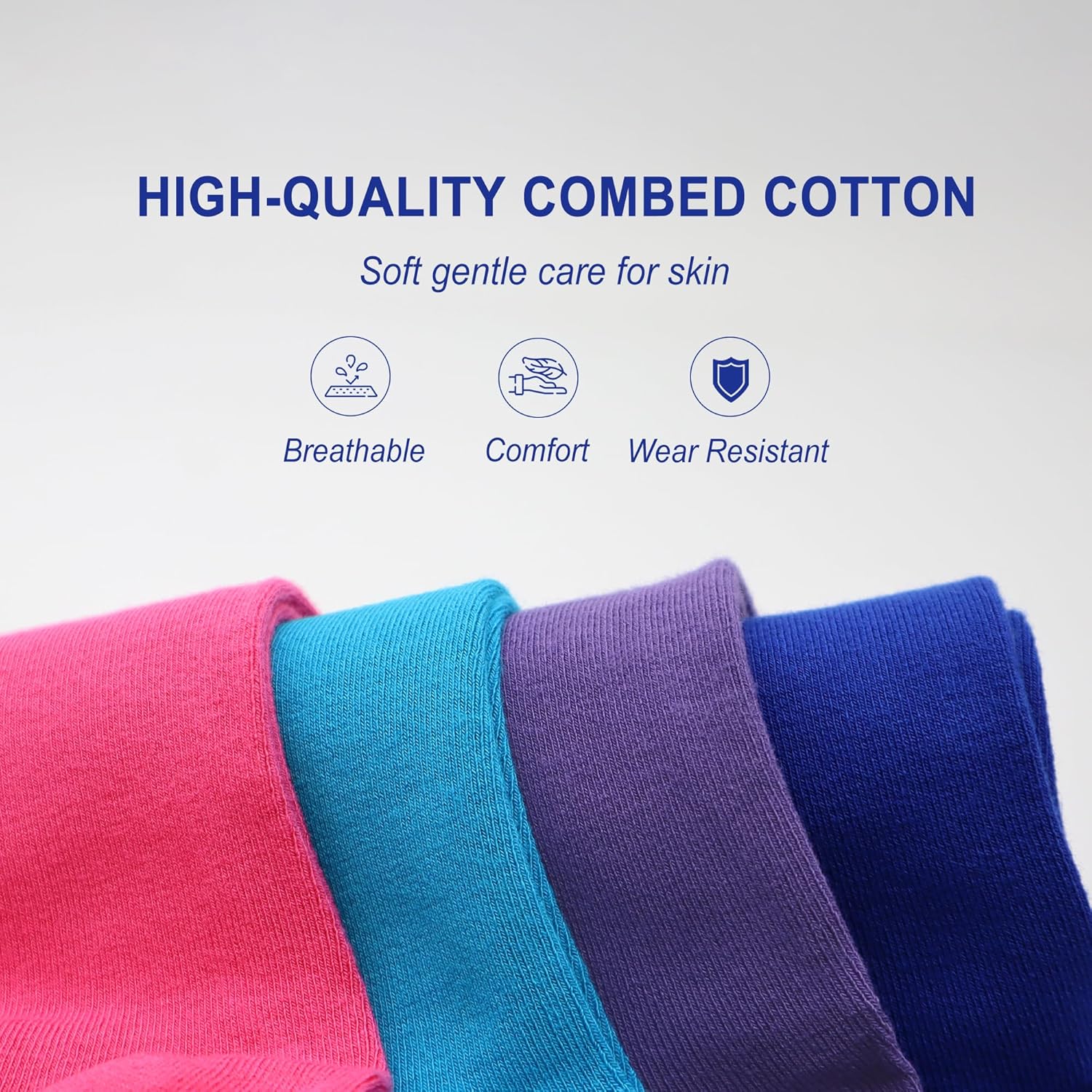 Womens Combed Cotton Color Thin socks Viscose- Breathable Soft Crew Casual Socks Comfort Gift 4 Pairs - Image 5