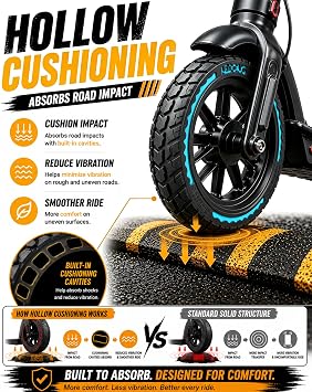 8.5x2.0 (50/75-6.1) Solid Scooter Tires, 2 Pack, Wave Pattern