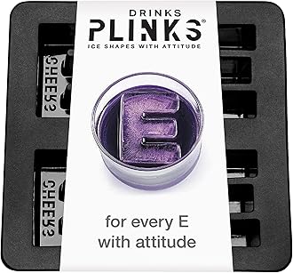 DrinksPlinks Letter E Ice Cube Mold - Custom Silicone Whiskey Ice Cubes Mold – Personalized Monogram E Large Tray for Cocktails & Initials Drinks - Big Bourbon Ice Cube Molds - Fun Customized Gifts