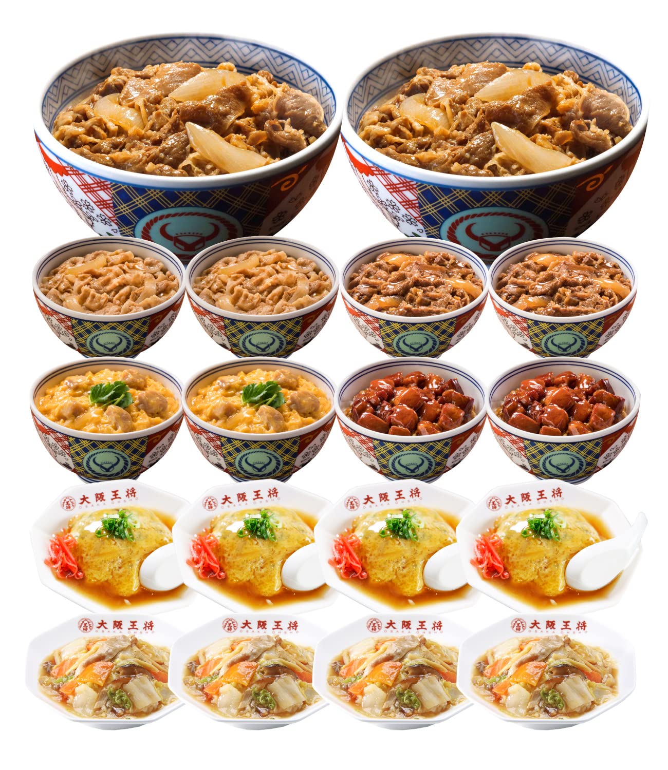Amazon | 吉野家×大阪王将 丼の具詰め合わせセット (合計18食