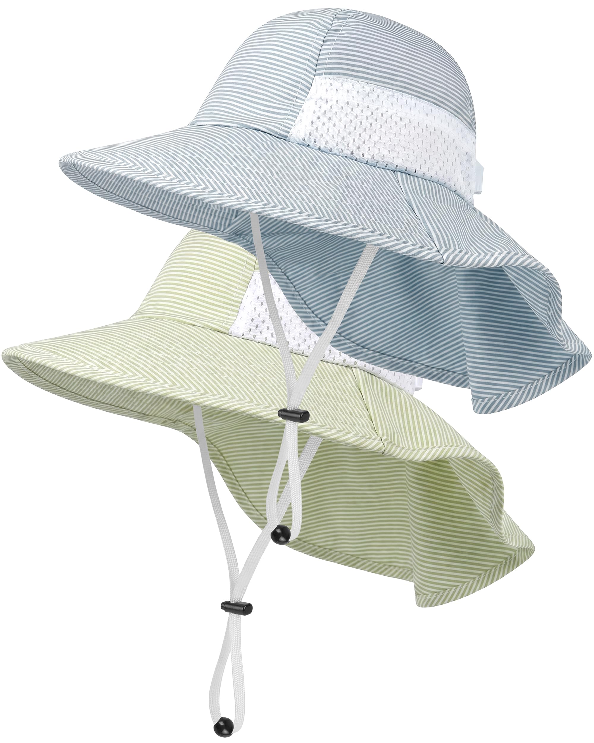 Toddler Baby Sun Hat Kids Summer Beach Essentials Adjustable Beach Hats with Bucket Wide Brim for Boys Girls Age 0-14 Years