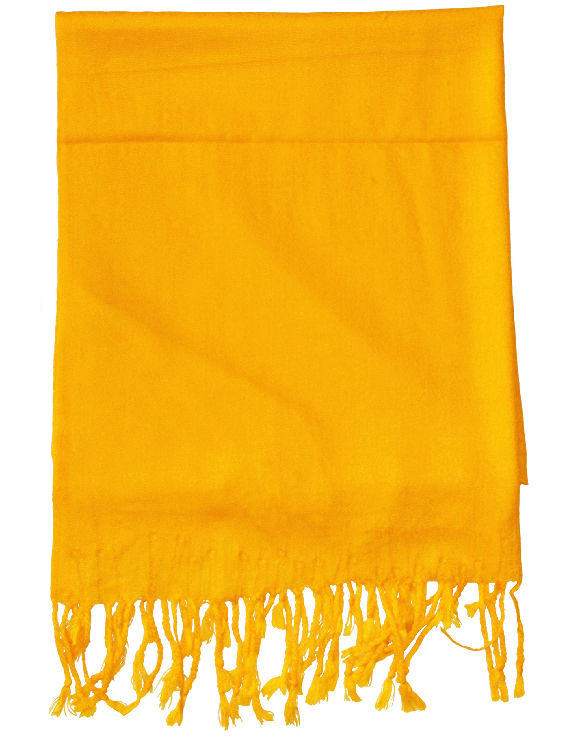 Soophen Pashmina Scarf Beautiful Solid Colors - Yellow