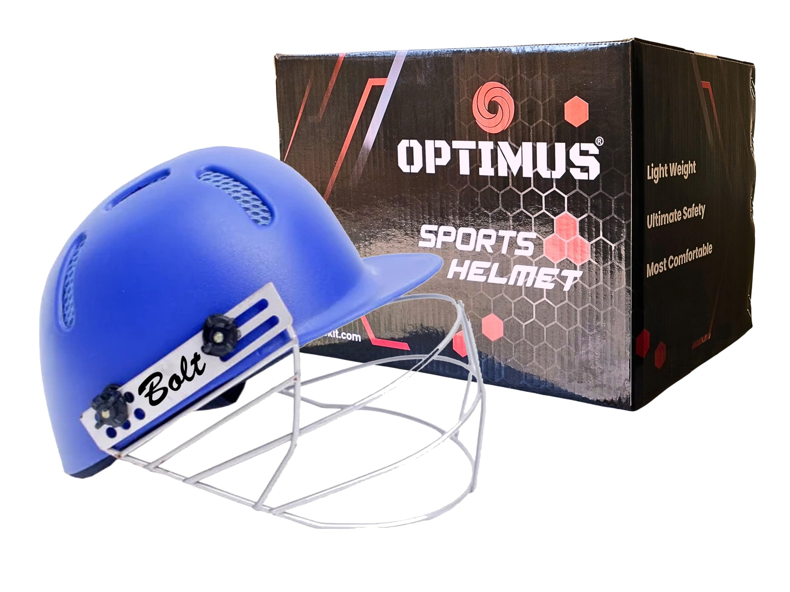 Optimus® Bolt Cricket Helmet with Adjustable Steel Grills & High Density Foam Inner Padding (Large) (B0CJC69RNF) Amazon Price History, Amazon Price Tracker