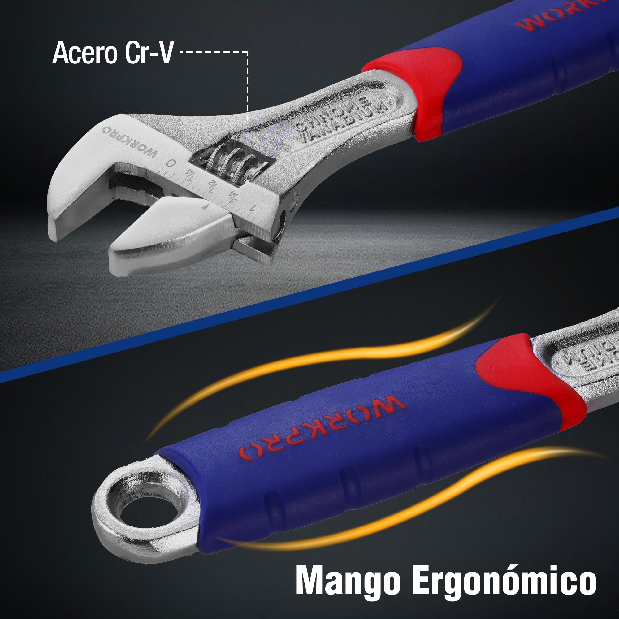 Juego de alicates y llaves inglesas para bricolaje, de acero cromo vanadio, 5 piezas, de WorkPro