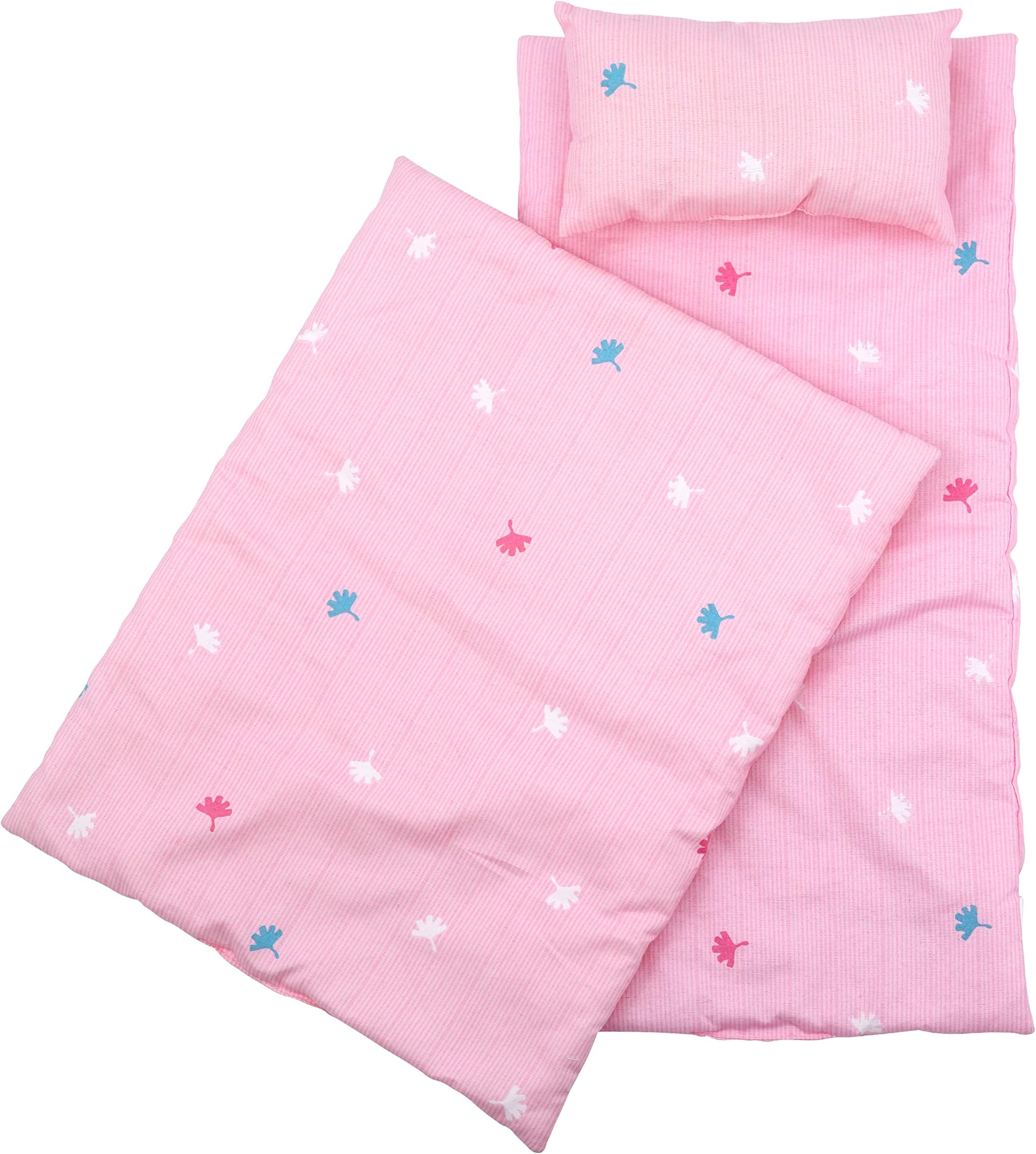 BiBi Doll Baby Doll Bedding Set for up to 20" Dolls - Includes Pink Quilt, Pillow & Mattress - Soft Fabric, Promotes Nurturing Play, Fits Most Cots & Cradles, Toy for Girls & Boys Aged 18 Months+