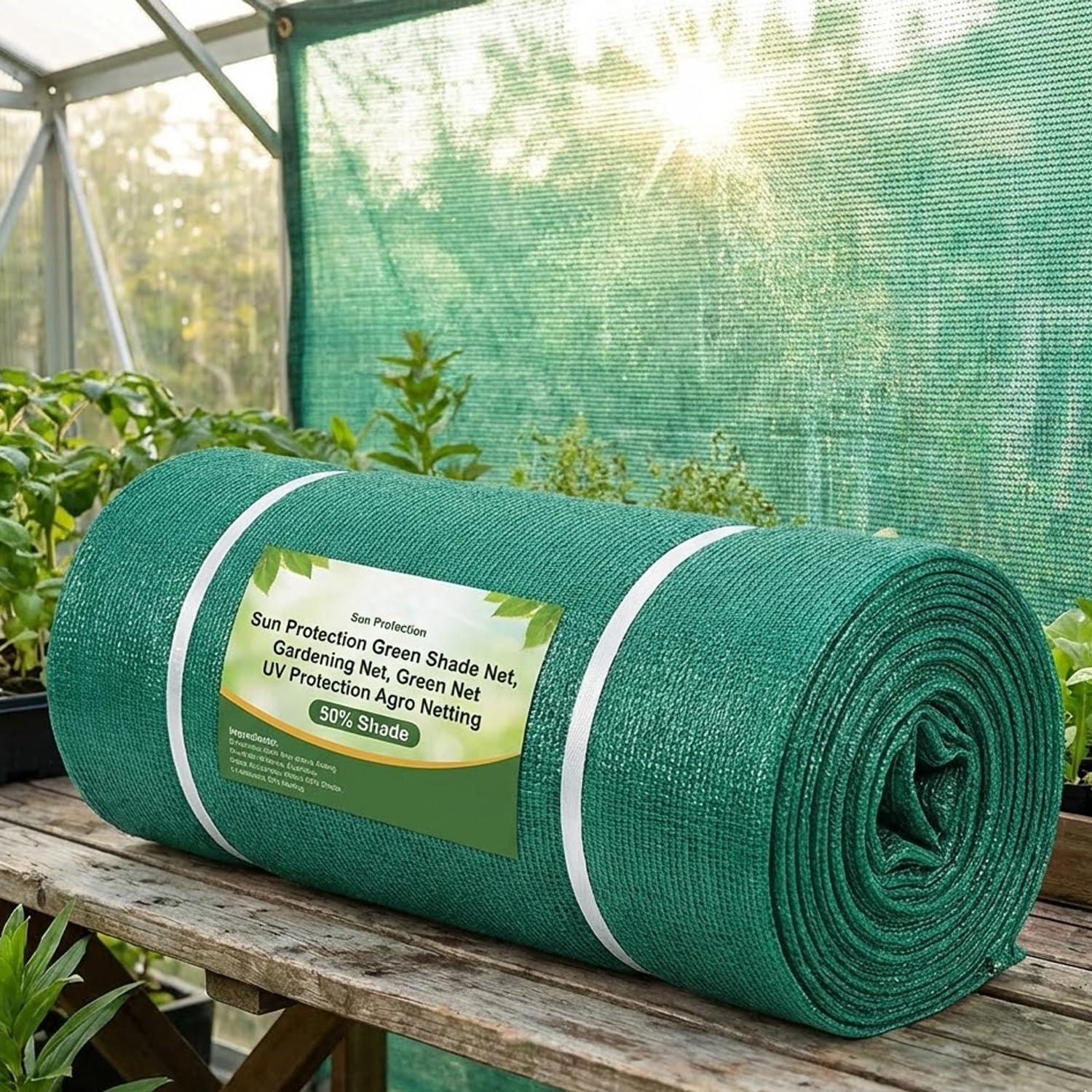 Sun Protection Green Shade Net, Gardening Net, Green Net UV Protection Agro Netting 50% Shade (5x12Ft)-picture-24