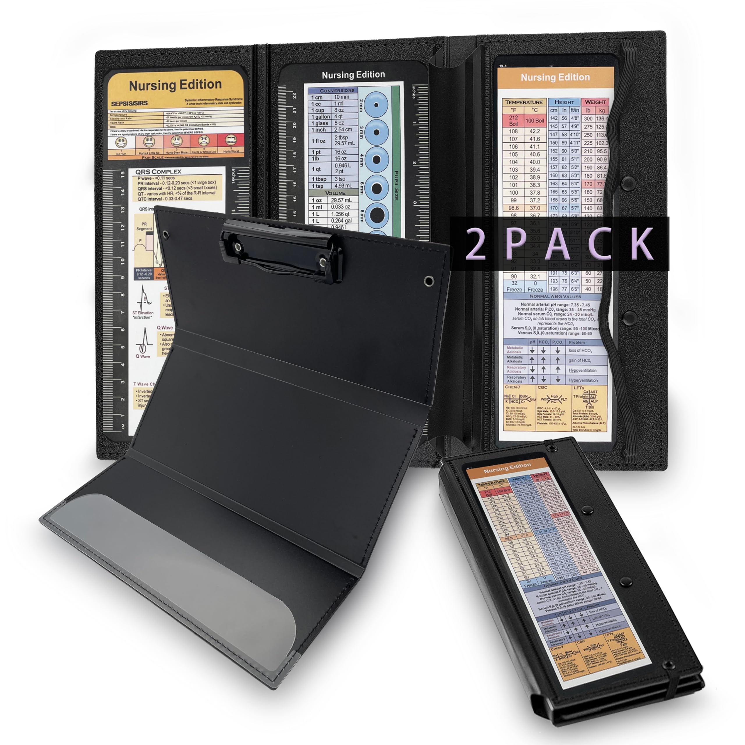 Amazon.com : 2Packs Nursing Clipboard Foldable, Black Nurse