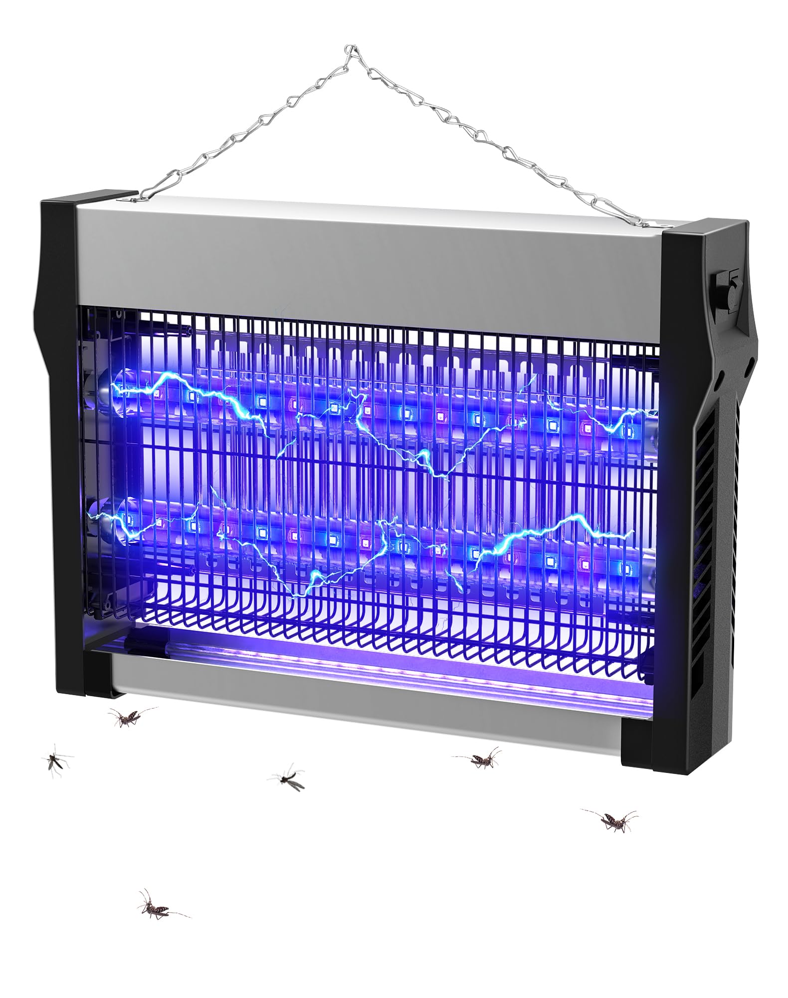 Lampe Anti Moustique 2500 V, Tue Mouche Électrique avec Tubes LED, Double Attraction UV, 80 m²