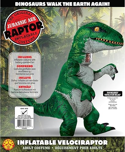 Miniatura 2 de Rubies Disfraz de dinosaurio inflable original para adultos velociraptor estándar Velociraptor