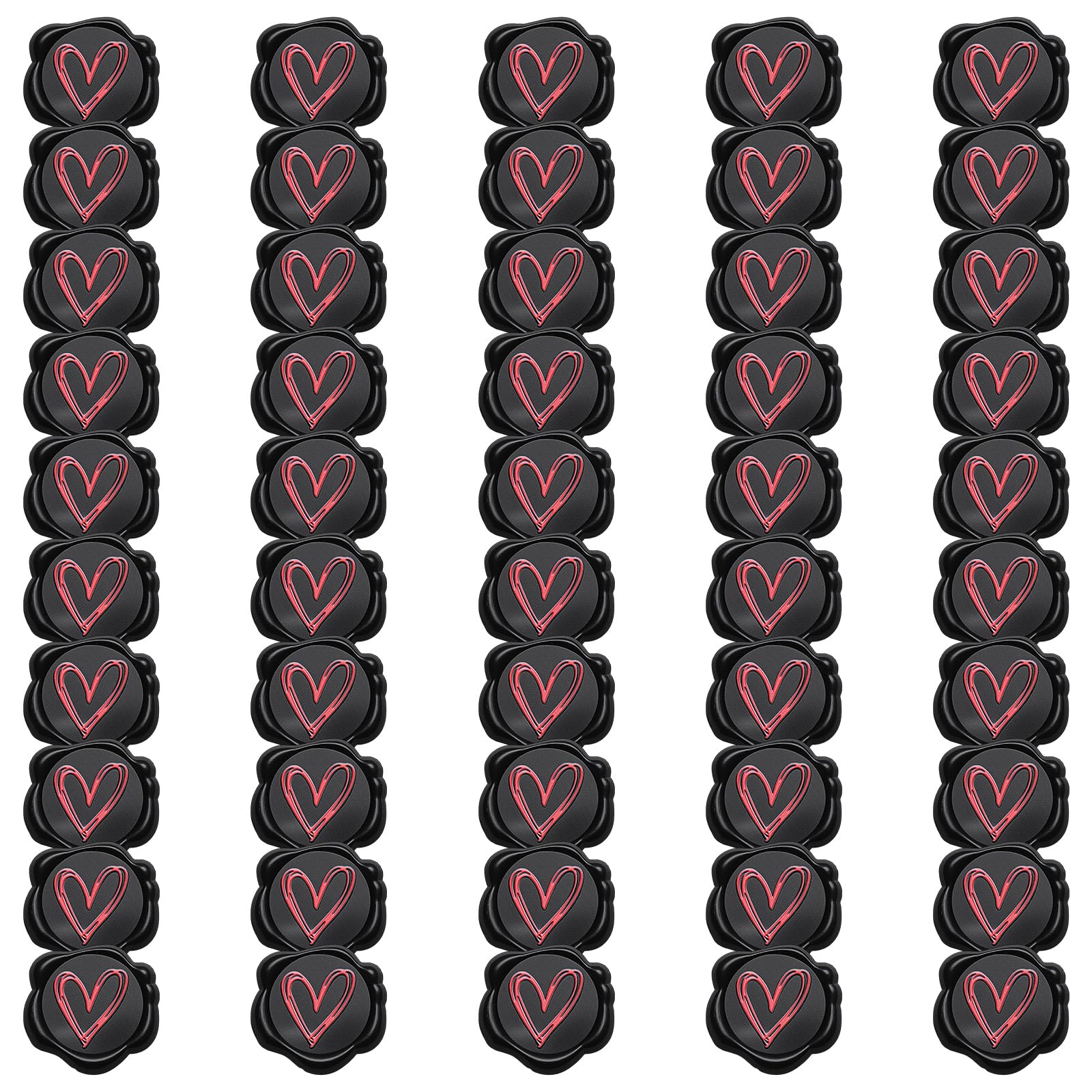 of 50 Heart Waxes Seal Sticker for Various Occasions Invites Card Decoration Envelope Seal