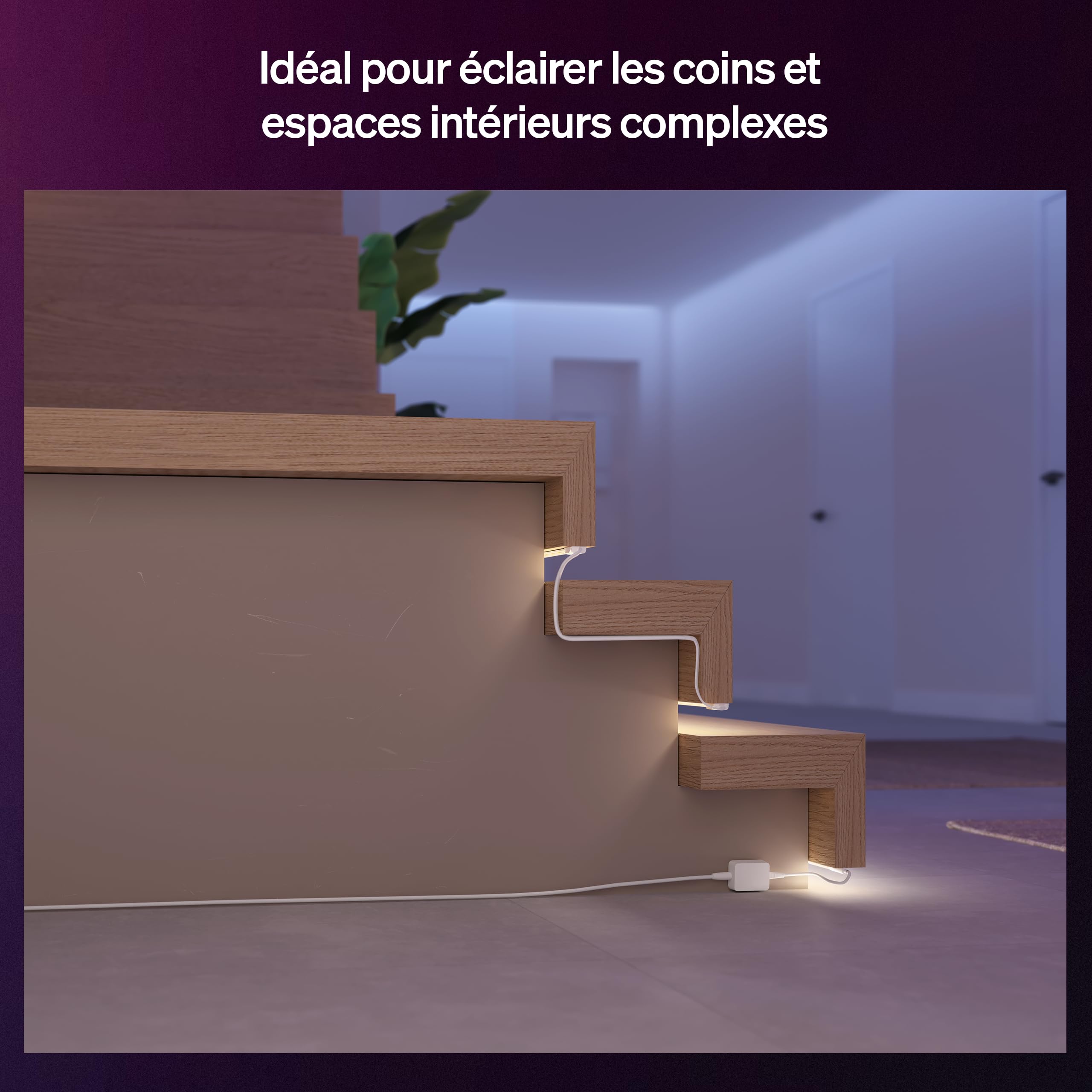 Hue Flux Connecteur flexible pour Ruban LED 50 cm, Accessoires, Eclairage intérieur flexible, Transition lumineuse parfaite, Installation précis et sûre, Simple à utiliser, lot de 4