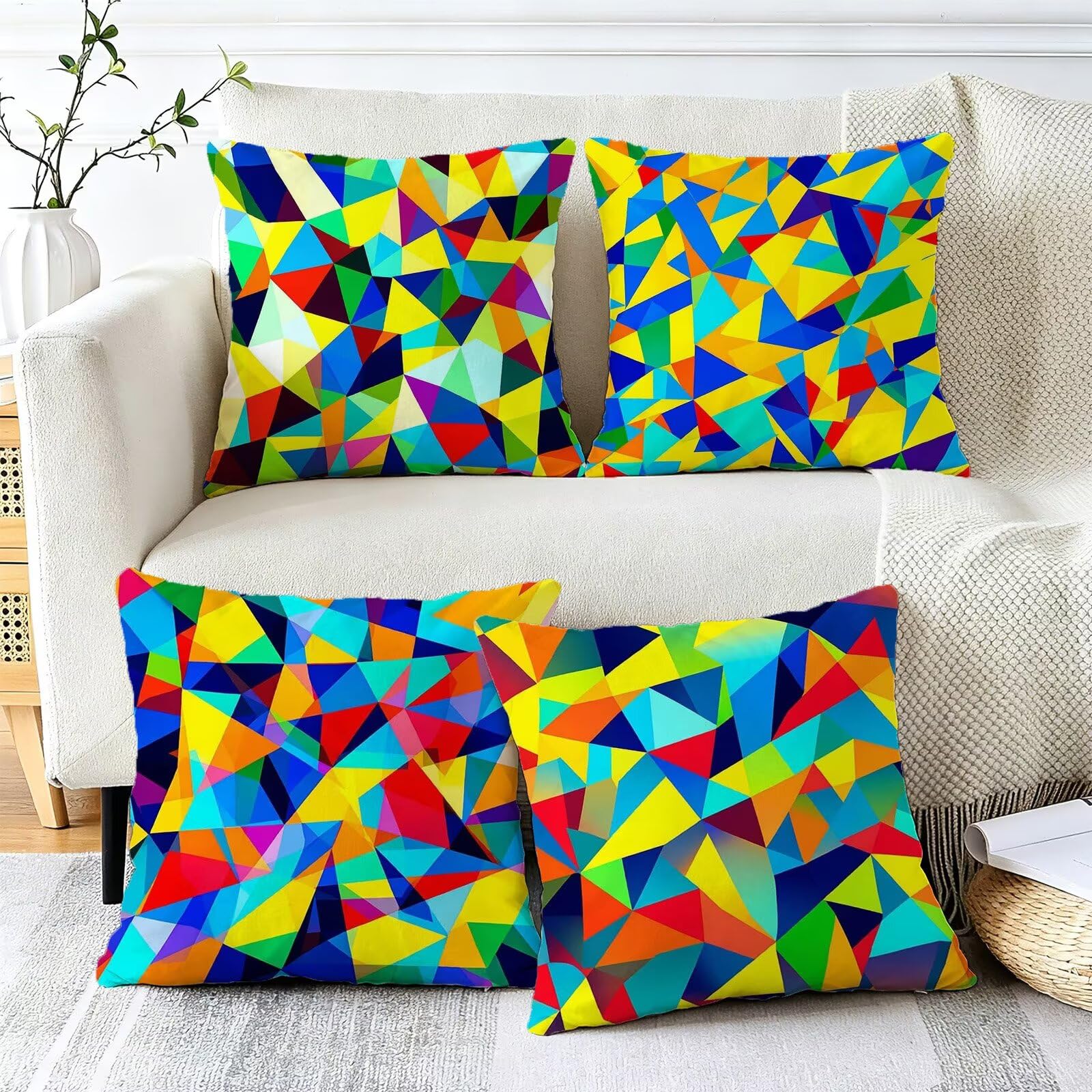 Cojines Exterior Vistoso Funda Almohada 45x45cm Juego de 4, Cod-419