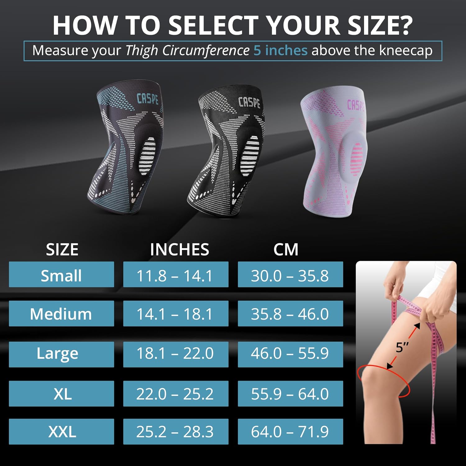 Caspe 2 Pack Compression Knee Brace for Women & Men – Pain Relief Support with Patella Gel Pads & Side Stabilizers – Knee Sleeve for Running, Workout & Arthritis (Pink, Small)
