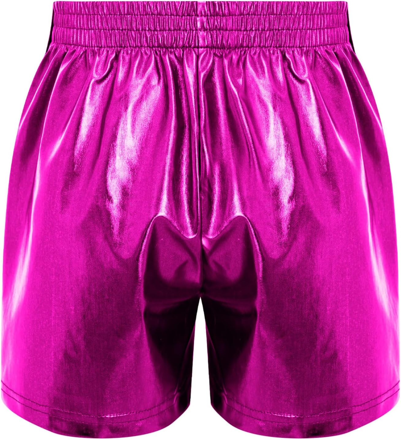 Kids Boys Girls Metallic Shorts Hip Hop Dance Costume Elastic Waistband Shiny Shorts