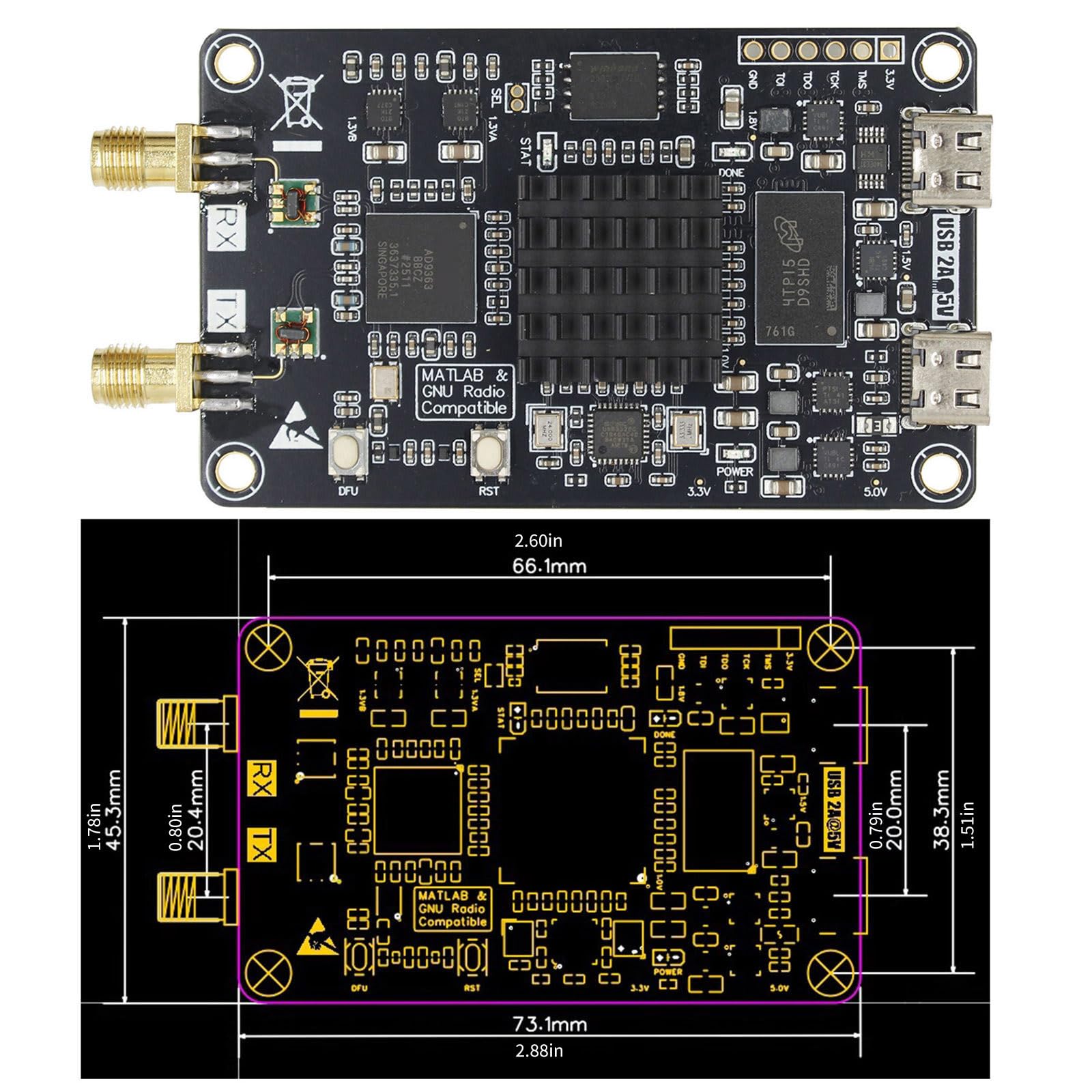 Placa de Desarrollo de Radio definida por Software con interfaces