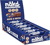 Nākd. Myrtilles | Raw Barres de Fruits et Noix | 100% D'ingrédients Naturels | Sans Sucre Ajoutés | Vegan | 18 x 35g - 1