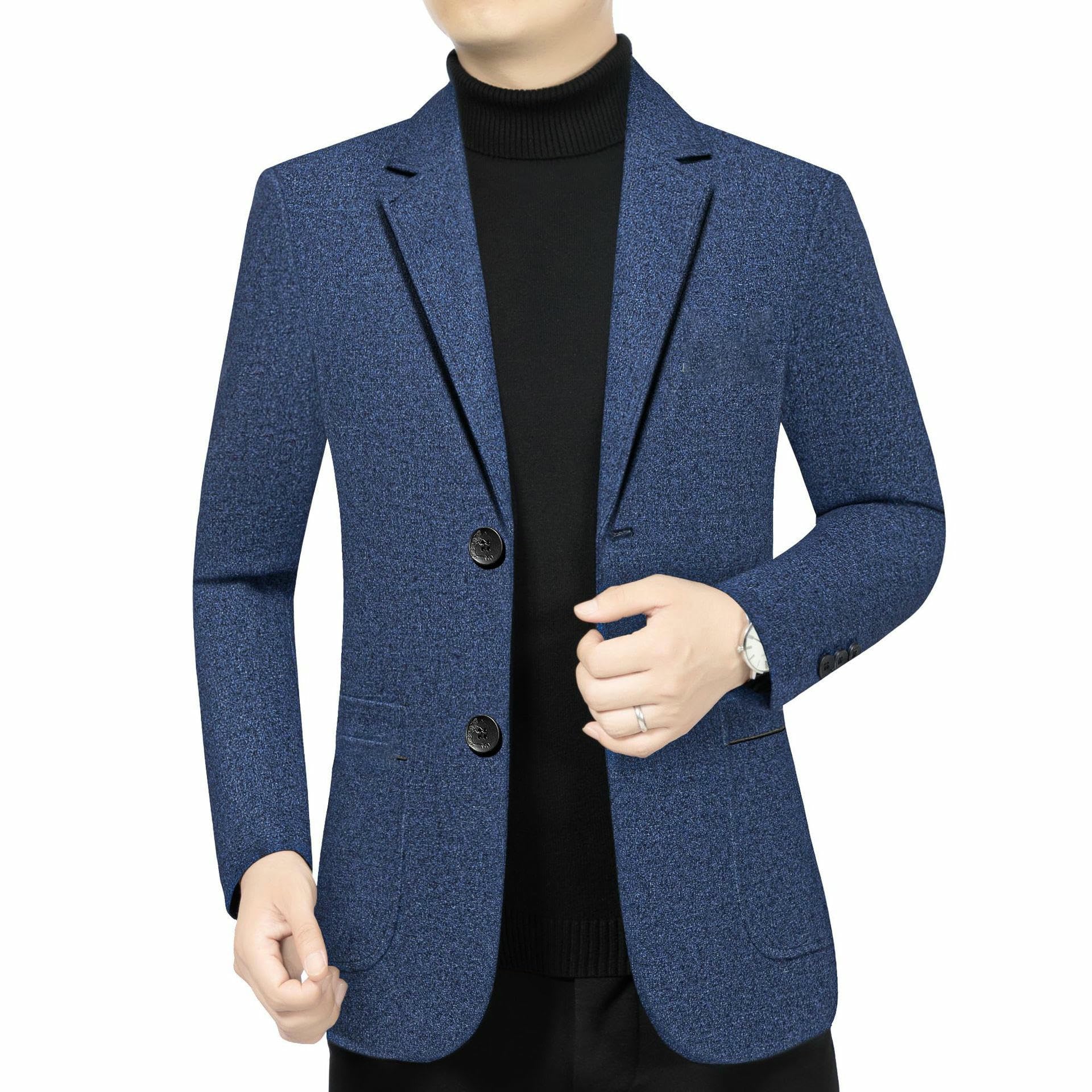 Blazer casual de negocios para hombre de mediana edad, estilo coreano, ajustado, elegante, elegante