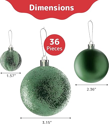 Miniatura 17 de PREXTEX - Adornos navideños inastillables de 36 piezas en azul medianoche: elegantes bolas de adorno navideño, juego ideal de adornos navideños Azul