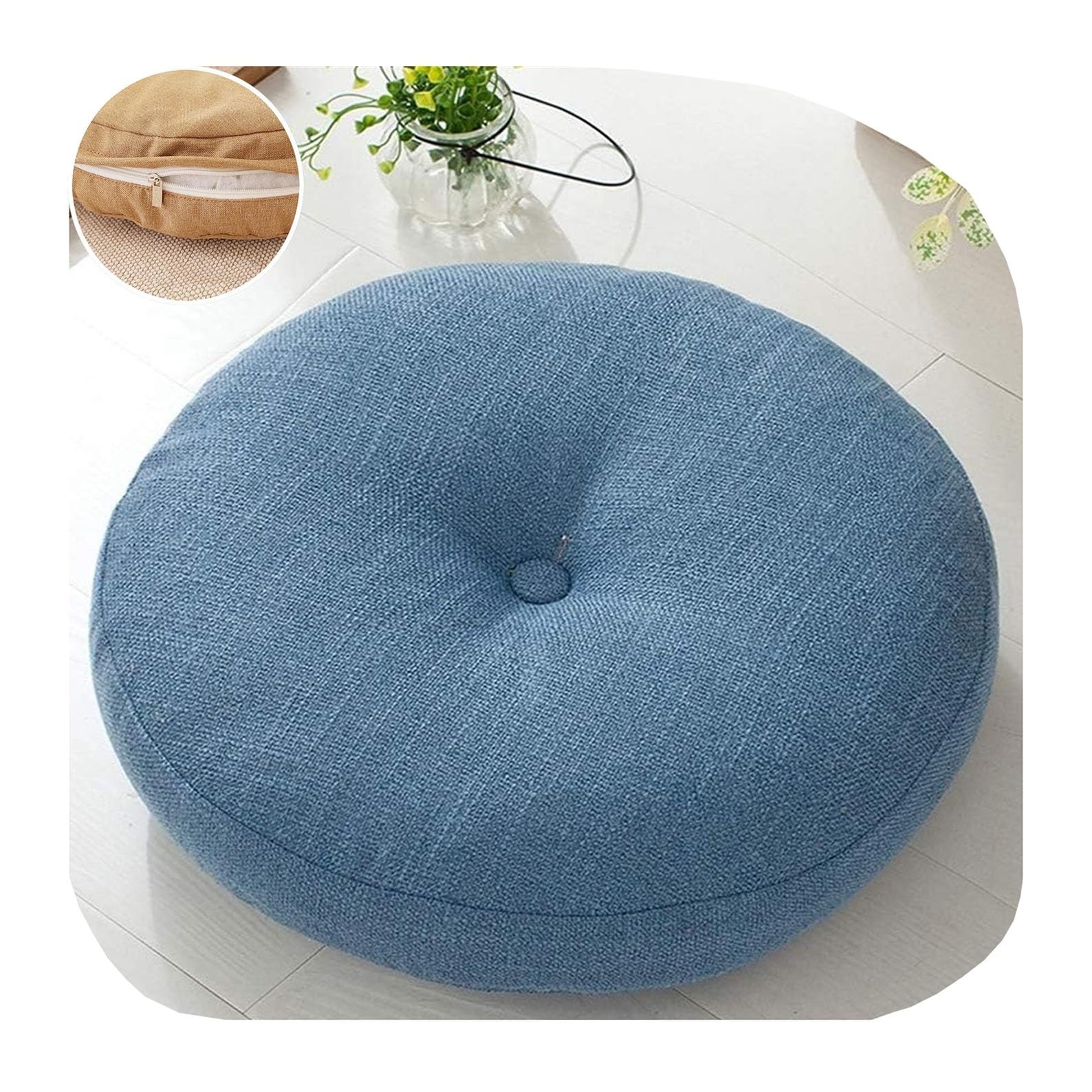 Gruba poduszka do medytacji z pokrowcem, okrągłe, zdejmowane podkładki na krzesła dla psa i jadalni, rattanowa poduszka podłogowa do jogi (71 cm, 260 x 70 cm) dla komfortu i wsparcia.