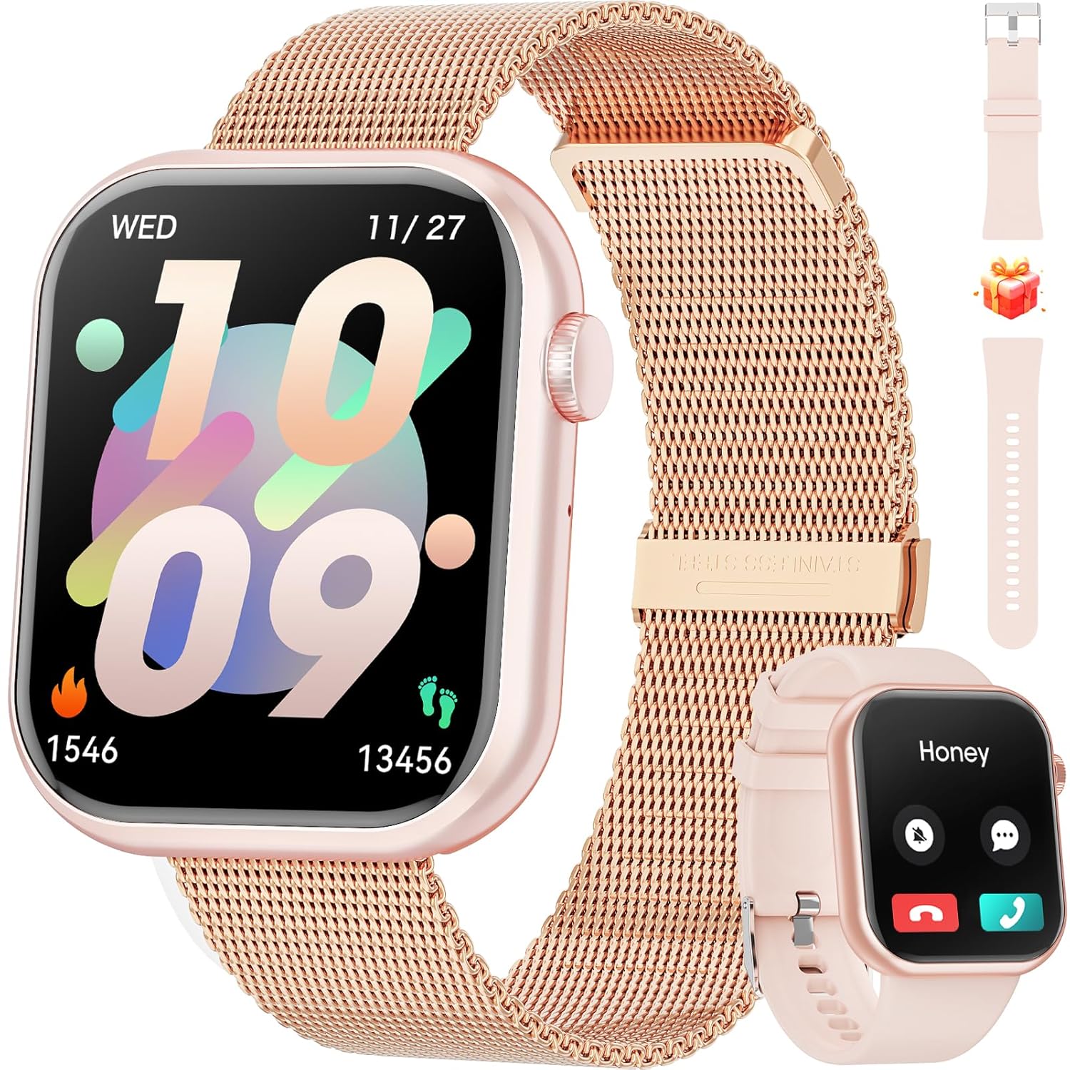 Hwagol Smart Watch (Answer/Make Call) 1.85inch Fitness Tracker, DIY Dials/Pedometer/Calories/Multiple Sport Modes/Voice Assistant, Smart Watches for Men Women Android iOS Phones Hwagol Smart Watch (Answer/Make Call) 1.85inch Fitness Tracker, DIY Dials/Pedometer/Calories/Multiple Sport Modes/Voice Assistant, Smart Watches for Men Women Android iOS Phones