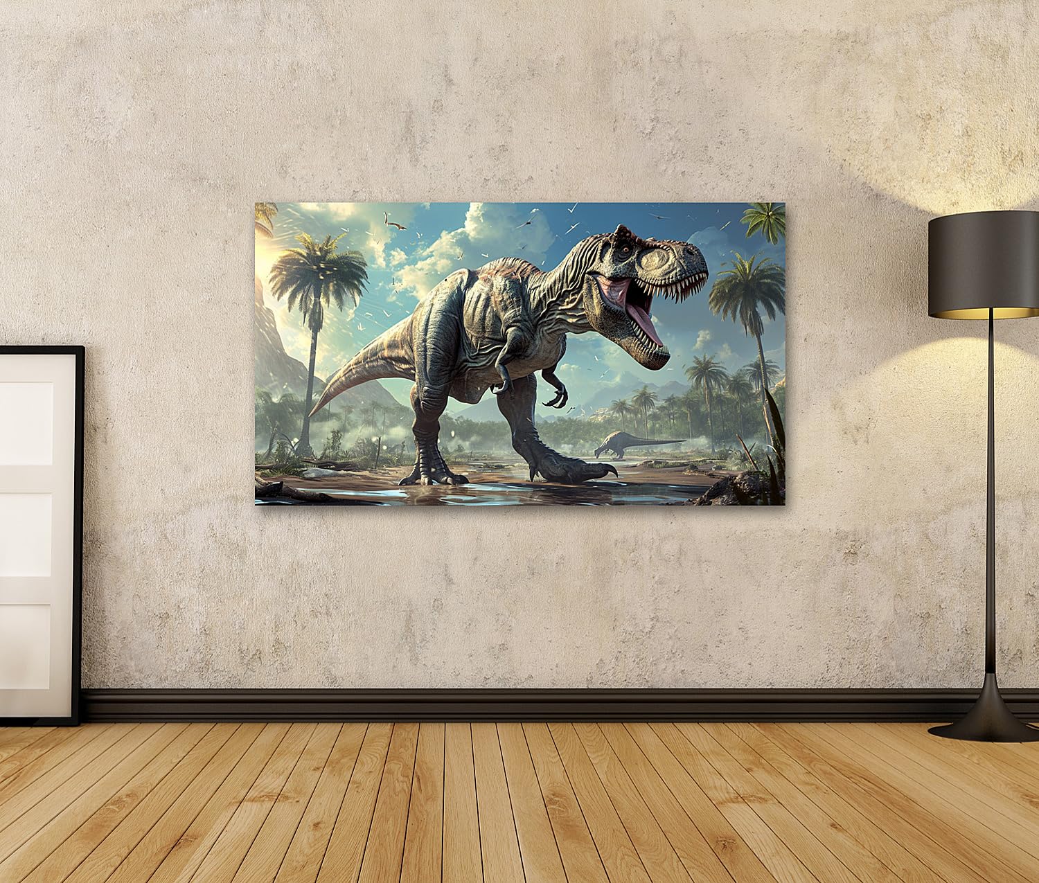 islandburner Prime Bild auf Leinwand König Dino T-Rex: Symbol der prähistorischen Stärke - Wandbild KCPY Kinderzimmer Museum für Naturkunde Bilder Wandbilder Poster