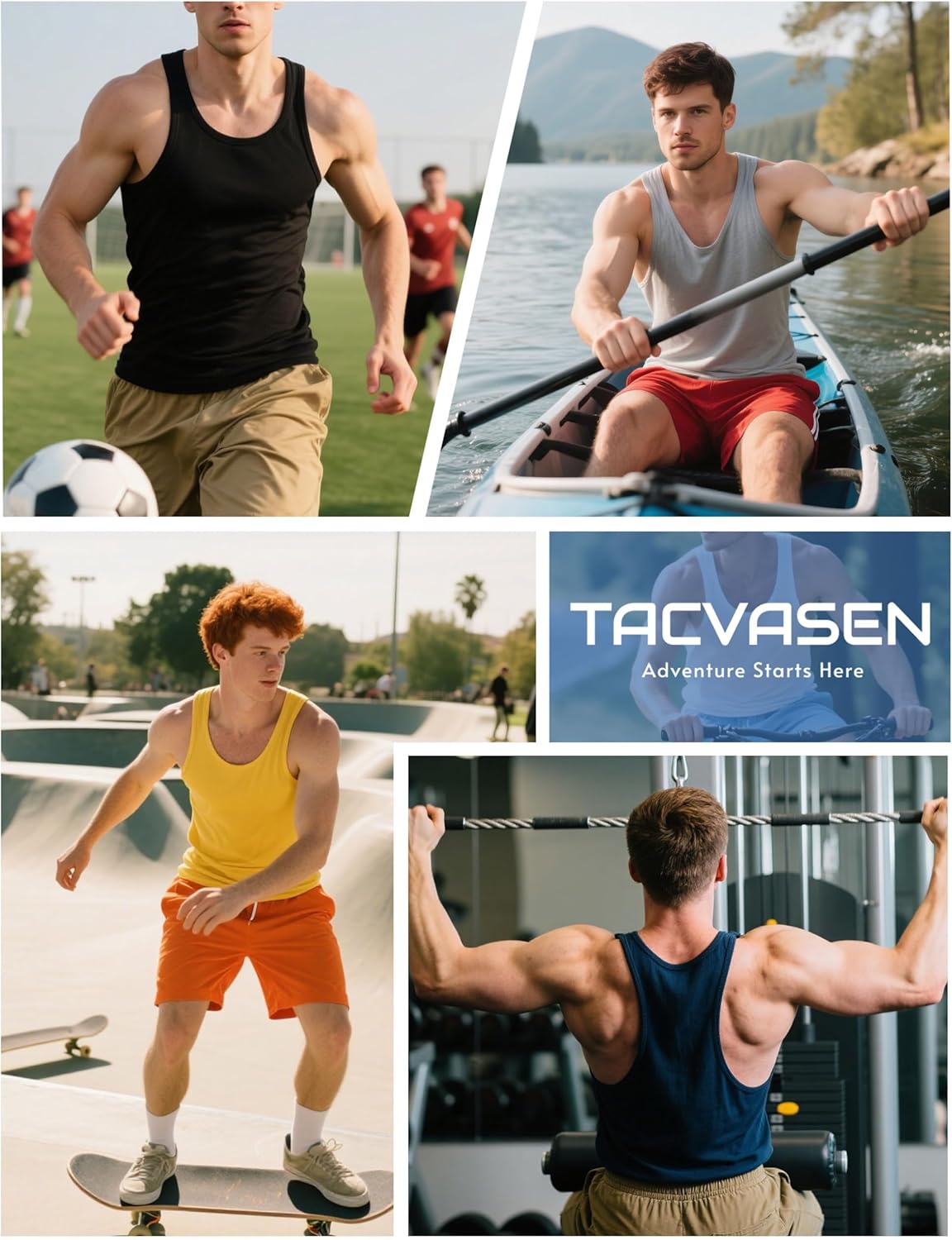 TACVASEN Men's Y-Back Dry Fit Tank Tops Workout UPF 50+ Sleeveless Shirts Muscle Gym Running Vest Athletic Tank Tops - Image 6