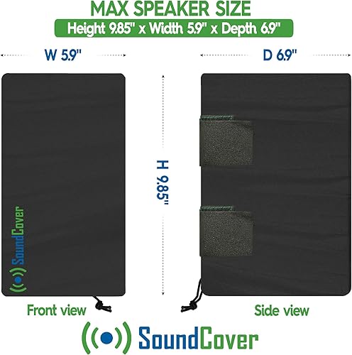 Miniatura 2 de The Original Light Outdoor Speaker Covers para altavoces montados en soporte C - Poliéster 210T premium con revestimiento protector UV plateado -