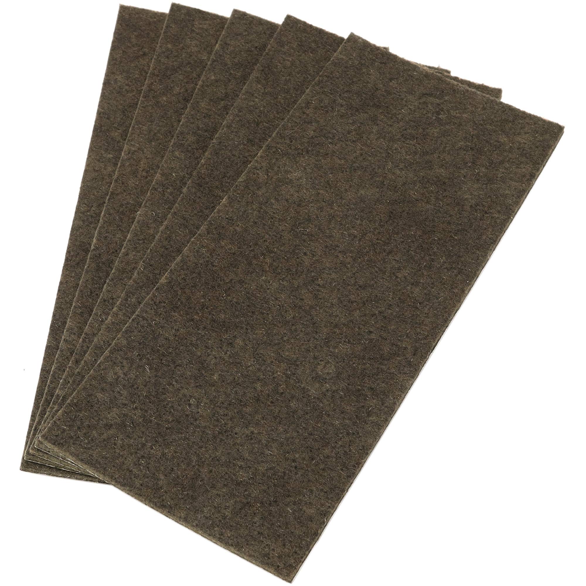 Adsamm® / 5 x self-adhesive Felt Sheets/Brown / 3.15x7.09'' (80x180 mm) / rectangular / 0.138'' / 3.5 mm thick stick-on furniture felt glides/Furniture & Chair Glides