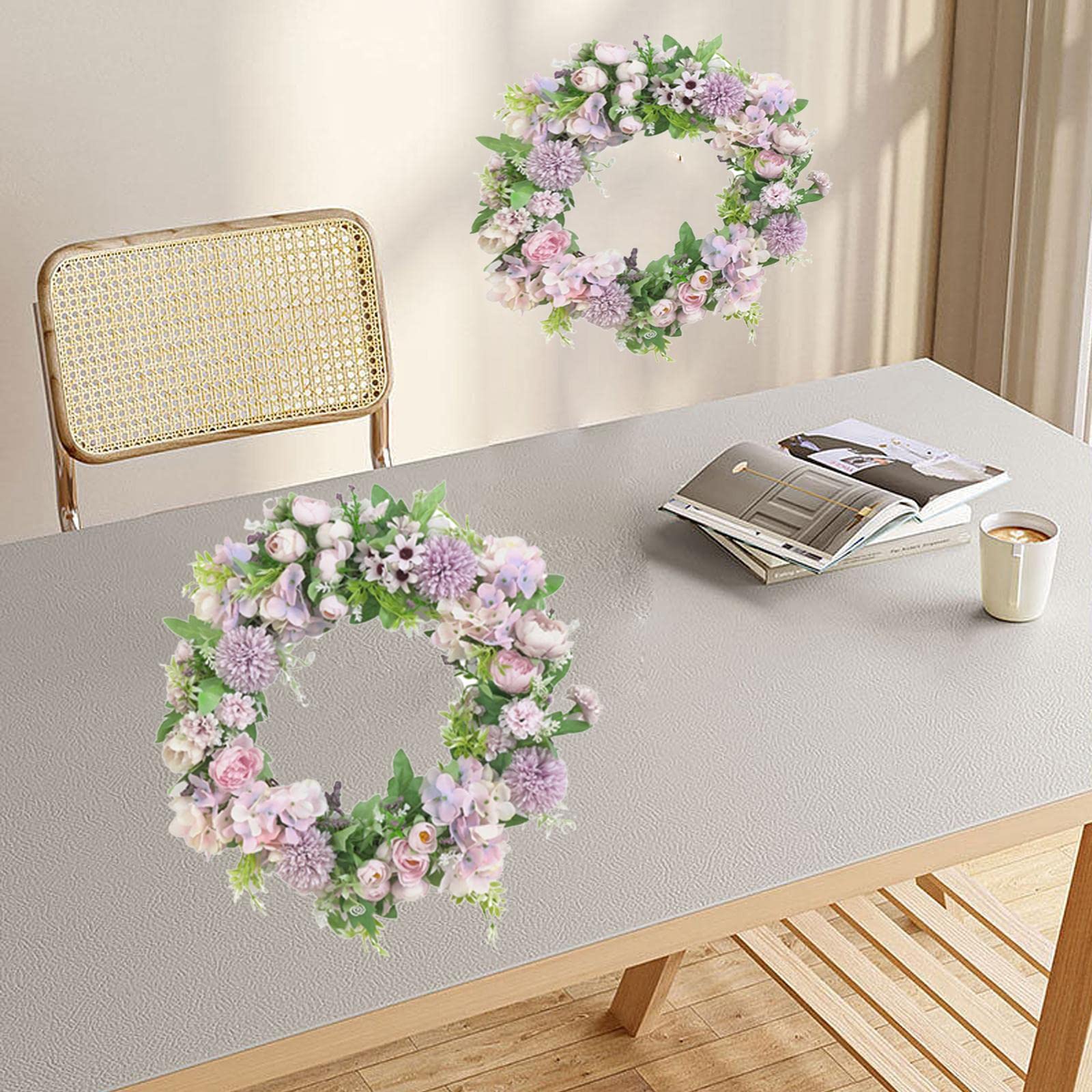 Colcolo 40cm Blumenkranz, Seidenblumen Kunstblumen Türkranz Wandkranz Dekoration für Zuhause, Hochzeit, Party - Hell Lila