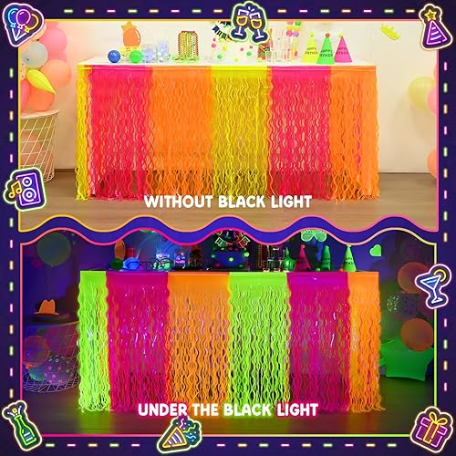 Miniatura 5 de Mega-L - Suministros de fiesta que brillan en la oscuridad, paquete de 2 decoraciones de fiesta de neón fluorescente, naranja macarrón fluorescente,