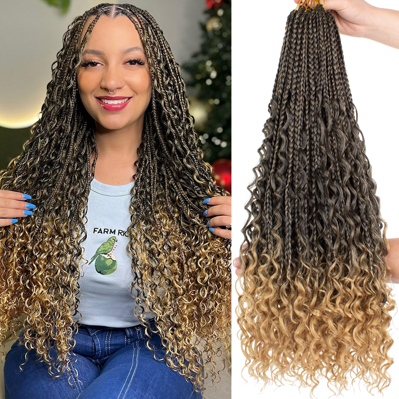 Amazon.com : COOKOO 8 Packs 24 Inch Goddess Box Braids Crochet